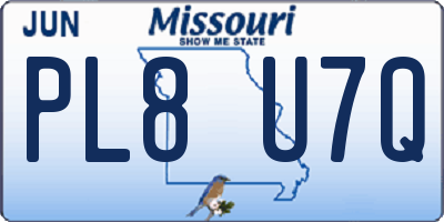 MO license plate PL8U7Q