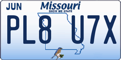 MO license plate PL8U7X