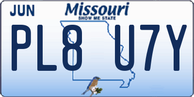 MO license plate PL8U7Y