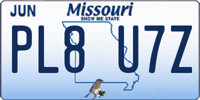 MO license plate PL8U7Z