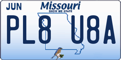 MO license plate PL8U8A