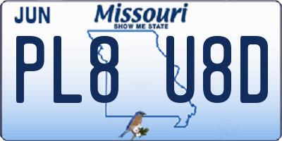 MO license plate PL8U8D