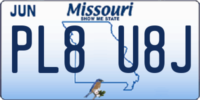 MO license plate PL8U8J
