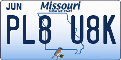 MO license plate PL8U8K