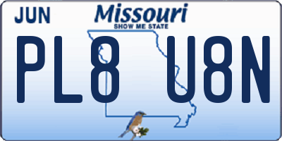 MO license plate PL8U8N