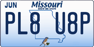 MO license plate PL8U8P