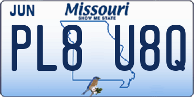 MO license plate PL8U8Q