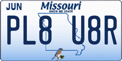 MO license plate PL8U8R