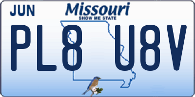 MO license plate PL8U8V
