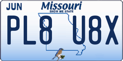 MO license plate PL8U8X