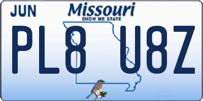 MO license plate PL8U8Z