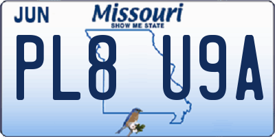 MO license plate PL8U9A