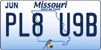 MO license plate PL8U9B