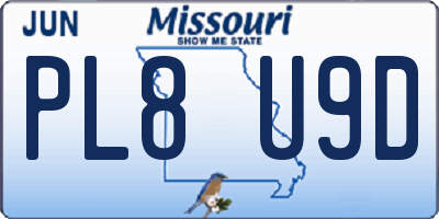 MO license plate PL8U9D