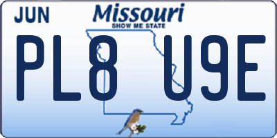 MO license plate PL8U9E