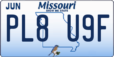 MO license plate PL8U9F