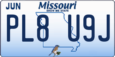 MO license plate PL8U9J