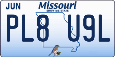 MO license plate PL8U9L