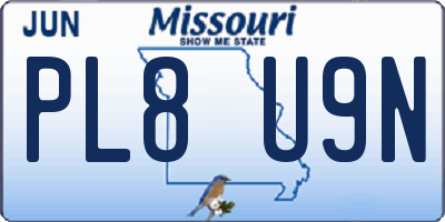 MO license plate PL8U9N