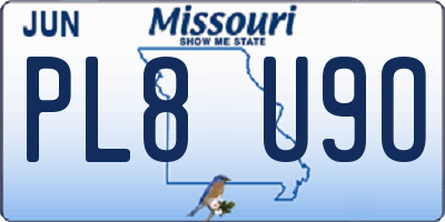 MO license plate PL8U9O