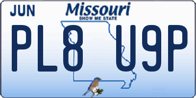 MO license plate PL8U9P