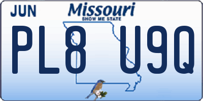 MO license plate PL8U9Q