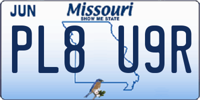 MO license plate PL8U9R