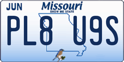 MO license plate PL8U9S