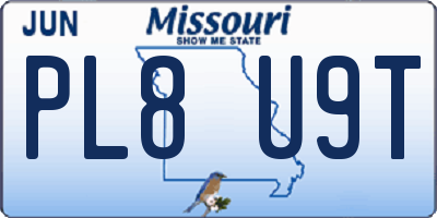 MO license plate PL8U9T