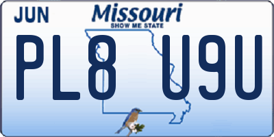 MO license plate PL8U9U