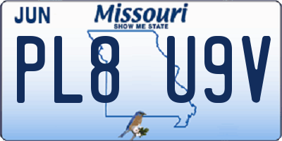 MO license plate PL8U9V