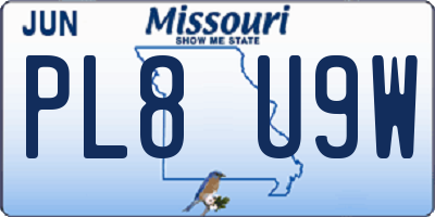 MO license plate PL8U9W