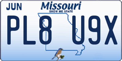 MO license plate PL8U9X