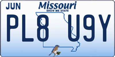 MO license plate PL8U9Y