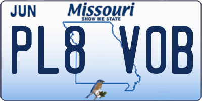 MO license plate PL8V0B