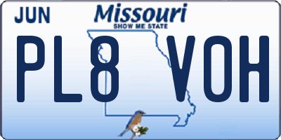 MO license plate PL8V0H