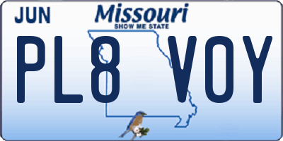 MO license plate PL8V0Y