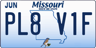 MO license plate PL8V1F