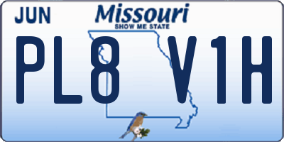 MO license plate PL8V1H