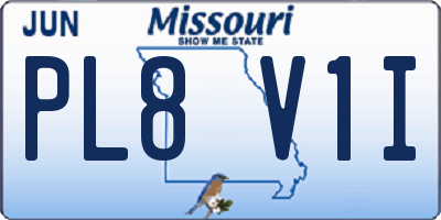 MO license plate PL8V1I