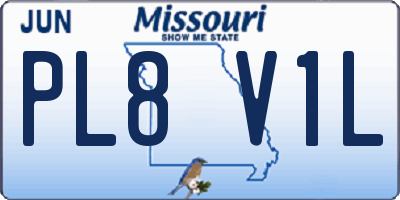 MO license plate PL8V1L