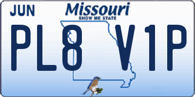 MO license plate PL8V1P