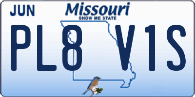 MO license plate PL8V1S