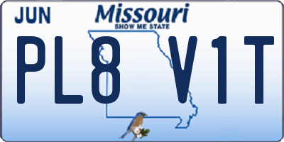 MO license plate PL8V1T