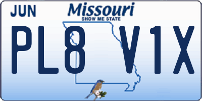 MO license plate PL8V1X