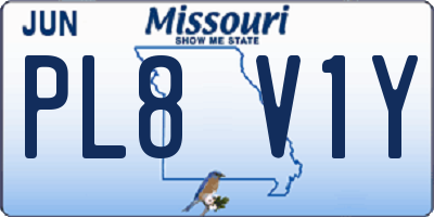 MO license plate PL8V1Y
