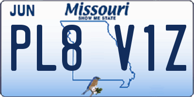MO license plate PL8V1Z