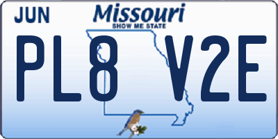 MO license plate PL8V2E