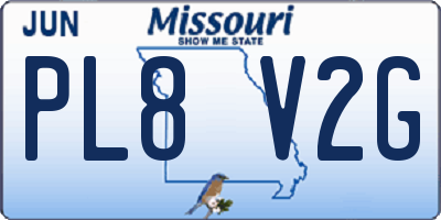 MO license plate PL8V2G