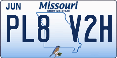 MO license plate PL8V2H